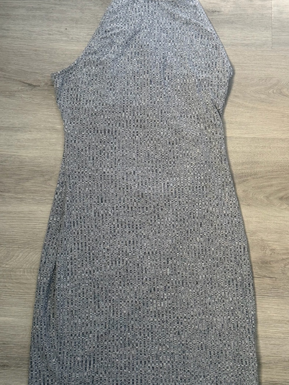 & Other Stories One-Shoulder Gray Ribbed Knit Dress